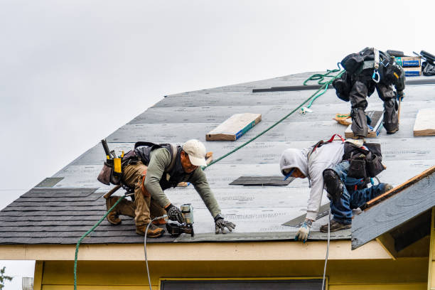 Professional Gutter Installation technician working in Cameron, IL